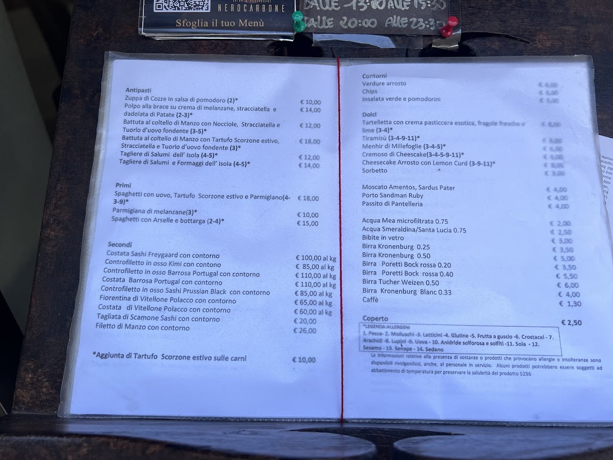 Nerocarbone Menu - Image 1